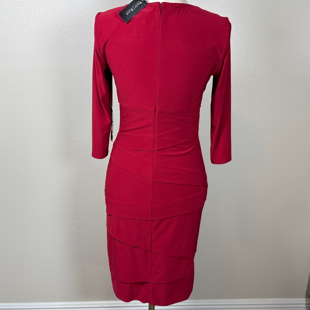 WHBM Slimming Bandage Sheath Dress 4 Red Shaping Sweetheart Valentine Femme NEW - Picture 6 of 17